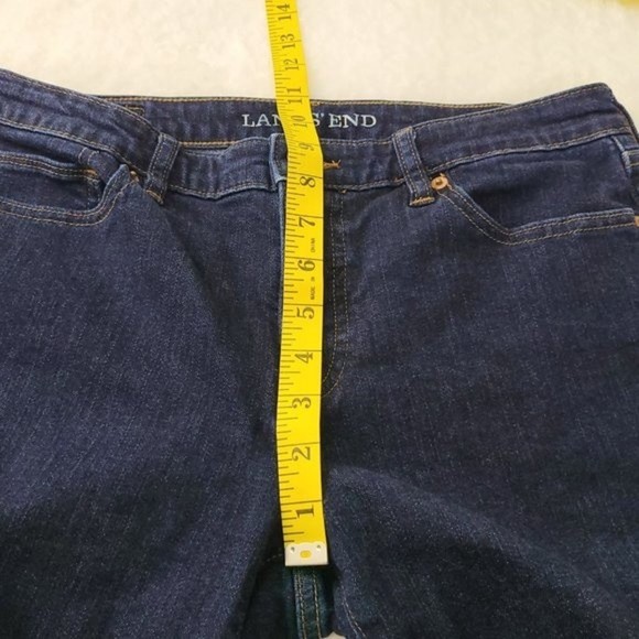 Land's End Mid Rise Crop Blue Jean Womens Sz 8 - Picture 8 of 14